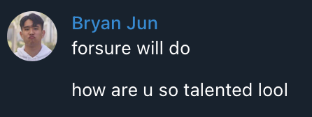 Testimonial from @thebryanjun