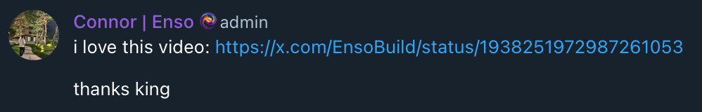 Testimonial from @connor_enso